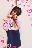 VESTITO MINIABITO BAMBINA FELPA CAPPUCCIO PAILLETTE MARCA LOSAN ART.026 7009AL
