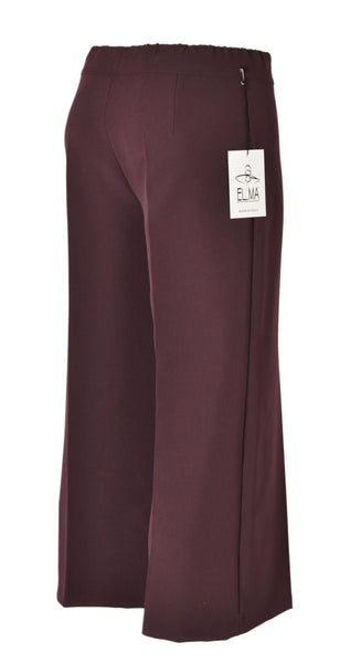 PANTALONE GAUCHO DONNA RAGAZZA TINTA UNITA ZIP ELASTICO MARCA EL.MA ART.1909