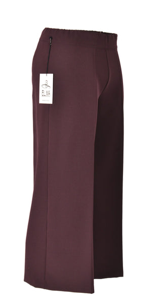 PANTALONE GAUCHO DONNA RAGAZZA TINTA UNITA ZIP ELASTICO MARCA EL.MA ART.1909