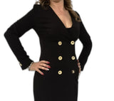 VESTITO DONNA RAGAZZA APERTO BOTTONI ORO SCOLLO V MARCA COCONUDA ART.3780161