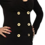 VESTITO DONNA RAGAZZA APERTO BOTTONI ORO SCOLLO V MARCA COCONUDA ART.3780161