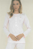 PIGIAMA DONNA RAGAZZA SERAFINO PURO COTONE ESTIVO FIORI PIZZO NOIDINOTTE ART.FA7328AS