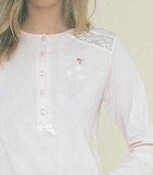 PIGIAMA DONNA RAGAZZA SERAFINO PURO COTONE ESTIVO FIORI PIZZO NOIDINOTTE ART.FA7328AS