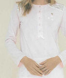 PIGIAMA DONNA RAGAZZA SERAFINO PURO COTONE ESTIVO FIORI PIZZO NOIDINOTTE ART.FA7328AS