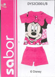 PIGIAMA CORTO BAMBINA SERAFINO TOPOLINA MICKEY MOUSE PURO COTONE MARCA SABOR ART.C0001B