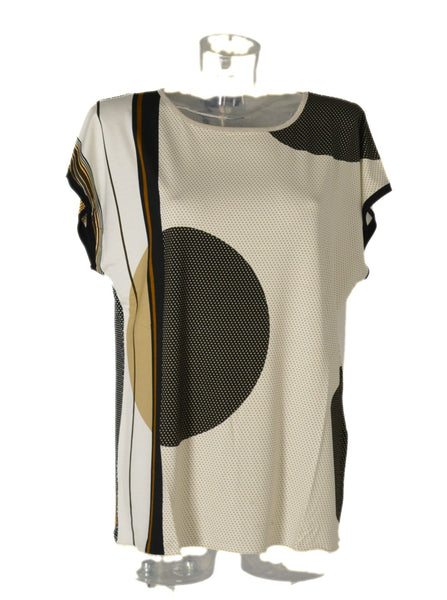 MAGLIA DONNA RAGAZZA SCOLLO MADONNA POIS RIGHE VISCOSA ELASTAN MARCA GAIA ART.500