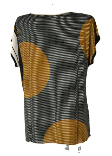 MAGLIA DONNA RAGAZZA SCOLLO MADONNA POIS RIGHE VISCOSA ELASTAN MARCA GAIA ART.500