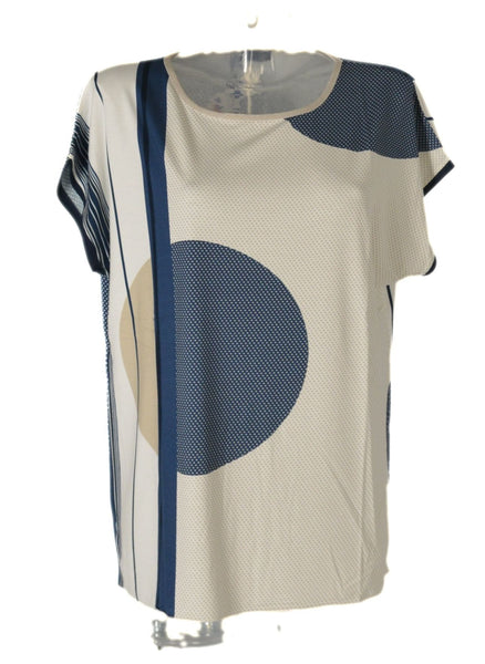 MAGLIA DONNA RAGAZZA SCOLLO MADONNA POIS RIGHE VISCOSA ELASTAN MARCA GAIA ART.500