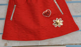 GONNA NEONATA BABY TESSUTO GOFFRATO CUORI ZIP STRASS MIX'N MATCH ART. 72132