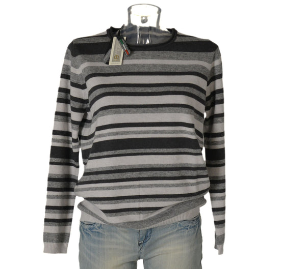 MAGLIONE DONNA RAGAZZA MISTOLANA RIGHE GIROCOLLO MARCA MAGLIFICIO DI NIBIONNO ART.15200