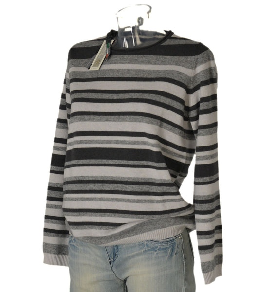 MAGLIONE DONNA RAGAZZA MISTOLANA RIGHE GIROCOLLO MARCA MAGLIFICIO DI NIBIONNO ART.15200