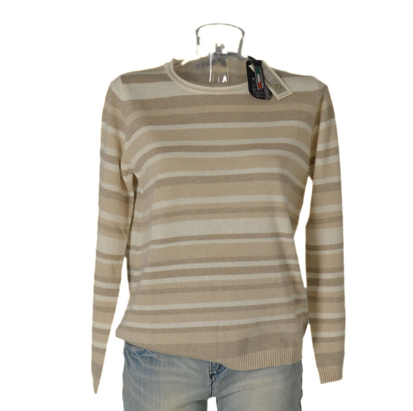 MAGLIONE DONNA RAGAZZA MISTOLANA RIGHE GIROCOLLO MARCA MAGLIFICIO DI NIBIONNO ART.15200