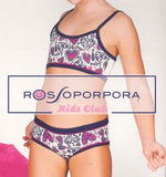 COORDINATO BAMBINA BRASSIERE SLIP COTONE ELASTICIZZATO MARCA ROSSOPORPORA ART.CB153