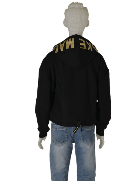 FELPA BAMBINA ZIP CAPPUCCIO STAMPA FIOCCO COTONE ELASTICIZZATO MARCA BM AY3390