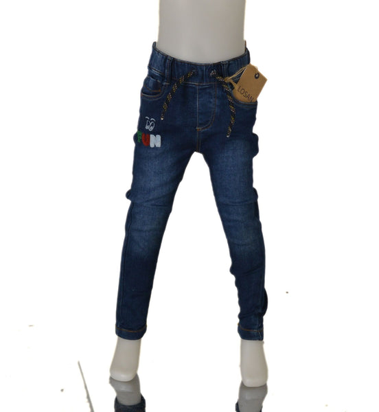 JEANS BAMBINO ELASTICO REGOLABILE TASCHE RICAMO MARCA LOSAN ART.1256030AL
