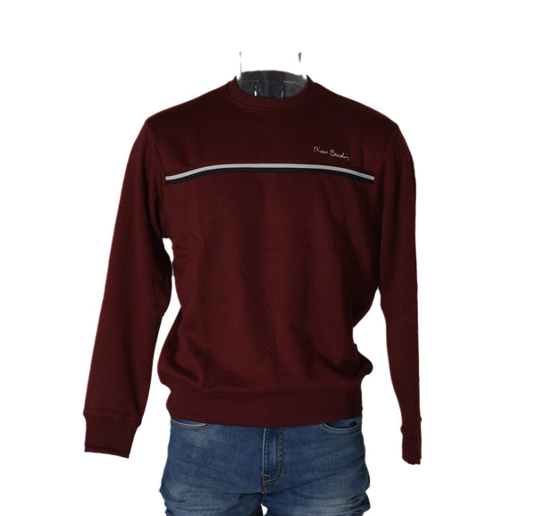 FELPA UOMO RAGAZZO GIROCOLLO POLSINI LOGO RICAMATO MARCA PIERRE CARDIN ART.PC0010