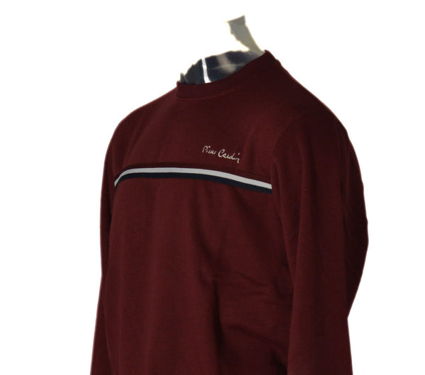 FELPA UOMO RAGAZZO GIROCOLLO POLSINI LOGO RICAMATO MARCA PIERRE CARDIN ART.PC0010