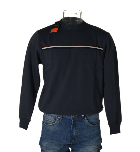 FELPA UOMO RAGAZZO GIROCOLLO POLSINI LOGO RICAMATO MARCA PIERRE CARDIN ART.PC0010