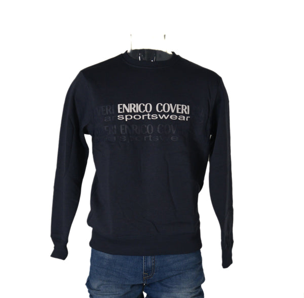 FELPA UOMO RAGAZZO GIROCOLLO LOGO STAMPATO POLSINI MARCA COVERI ART.EC0047