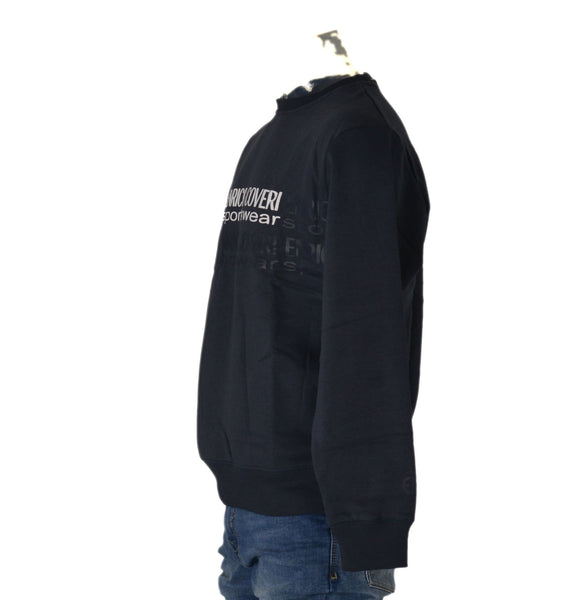 FELPA UOMO RAGAZZO GIROCOLLO LOGO STAMPATO POLSINI MARCA COVERI ART.EC0047