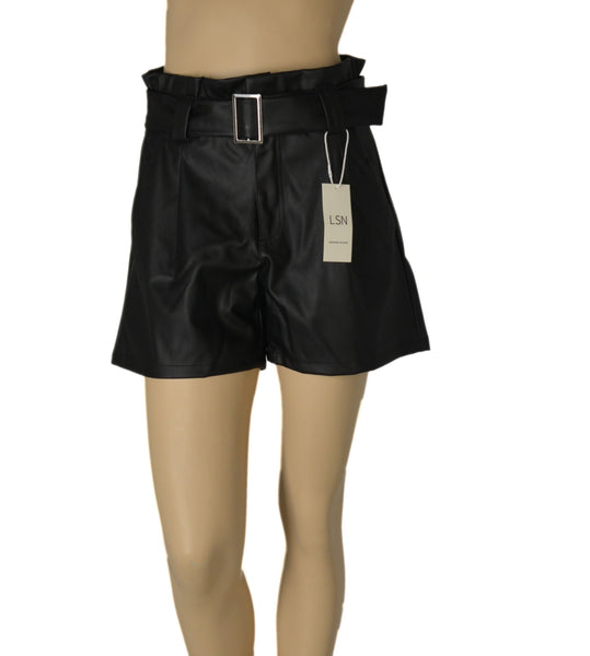 PANTALONCINO DONNA RAGAZZA ECOPELLE TASCHE ZIP CINTURA MARCA LOSAN ART.1229003AL