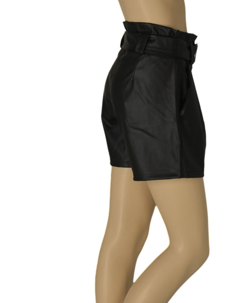PANTALONCINO DONNA RAGAZZA ECOPELLE TASCHE ZIP CINTURA MARCA LOSAN ART.1229003AL