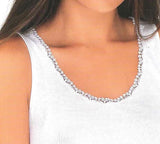 MAGLIA INTIMA DONNA RAGAZZA PURO COTONE PIZZO MARCA EMMEBIVI MBV ART.22402