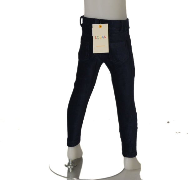 PANTALONE NEONATA BABY EFFETTO VELLUTO ELASTICO VITA TASCHE MARCA LOSAN ART.1286008AL