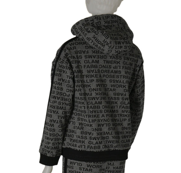 FELPA BAMBINA RAGAZZA ZIP CAPPUCCIO TASCHE STAMPA MARCA LOSAN ART.1246022AL
