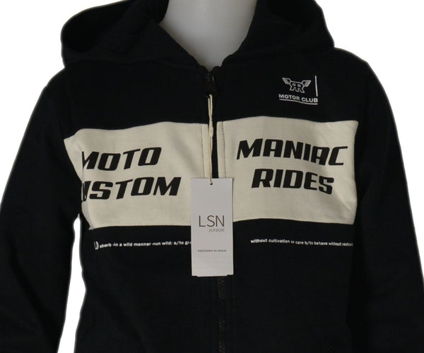 FELPA BAMBINO RAGAZZO CAPPUCCIO ZIP STAMPA POLSINI MARCA LOSAN ART.1236653AL