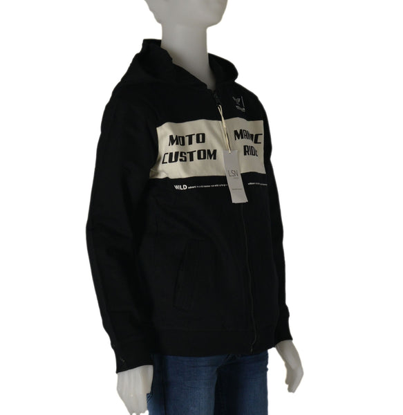 FELPA BAMBINO RAGAZZO CAPPUCCIO ZIP STAMPA POLSINI MARCA LOSAN ART.1236653AL