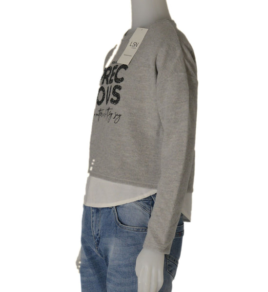 MAGLIONE BAMBINA RAGAZZA GIROCOLLO EFFETTO CAMICIA MARCA LOSAN ART.1241027AL