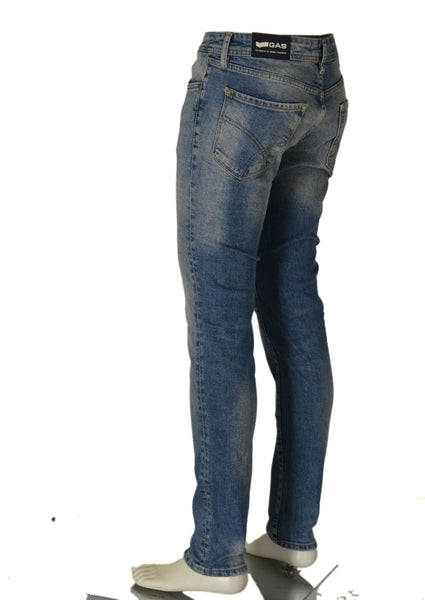 JEANS DENIM RAGAZZO UOMO SLIM VITA REGOLARE BOTTONE ZIP MARCA GAS ART.SAXA2208WK54