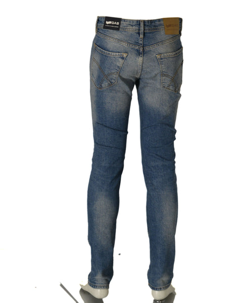 JEANS DENIM RAGAZZO UOMO SLIM VITA REGOLARE BOTTONE ZIP MARCA GAS ART.SAXA2208WK54