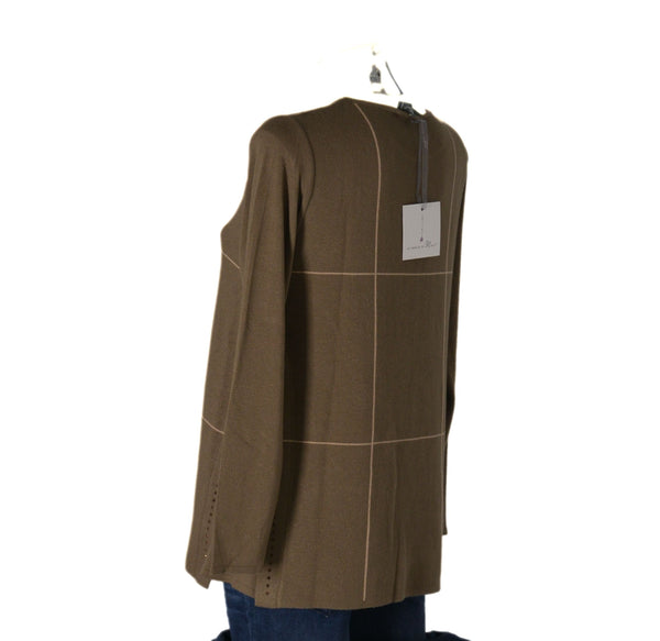 MAGLIONE DONNA RAGAZZA GIROCOLLO BORCHIETTE QUADRI MARCA MODA MILENA MILLY ART.W442