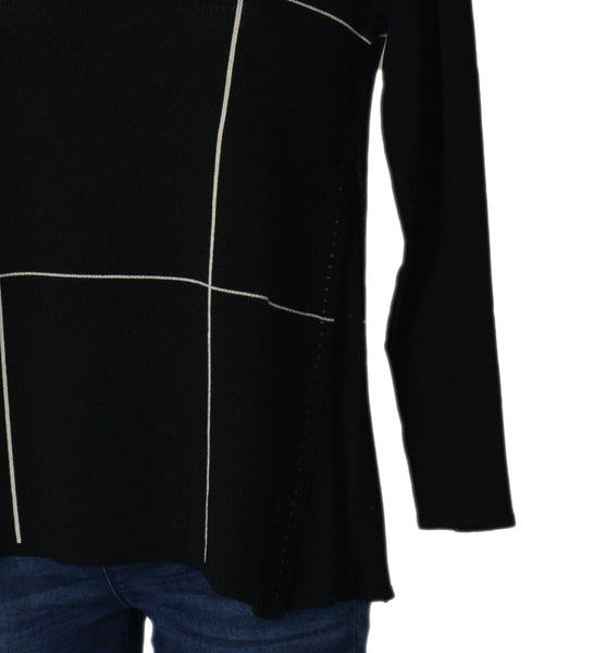MAGLIONE DONNA RAGAZZA GIROCOLLO BORCHIETTE QUADRI MARCA MODA MILENA MILLY ART.W442