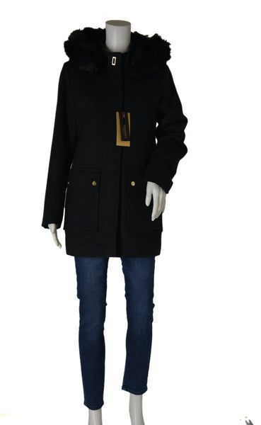 GIACCONE DONNA RAGAZZA PANNO CAPPUCCIO TASCHE BOTTONI ZIP MARCA VIRGINIA BLU ART.IRENE