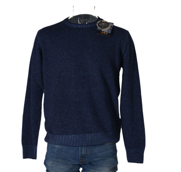 MAGLIONE UOMO RAGAZZO GIROCOLLO POLSINI MISTO LANA MARCA RE DEL MARE ART.221790