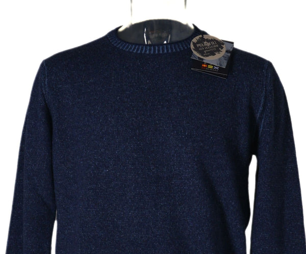 MAGLIONE UOMO RAGAZZO GIROCOLLO POLSINI MISTO LANA MARCA RE DEL MARE ART.221790