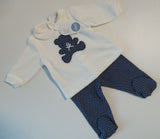 COMPLETO NEONATA BABY MAGLIA AUTOMATICI ORSETTO PANTALONE POIS MARCA ELLEPI ART.CO4847