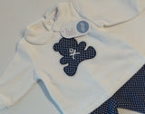 COMPLETO NEONATA BABY MAGLIA AUTOMATICI ORSETTO PANTALONE POIS MARCA ELLEPI ART.CO4847