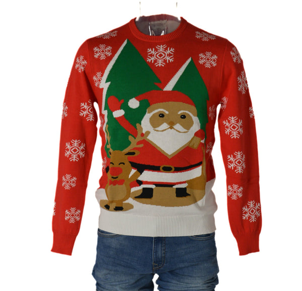 MAGLIONE UOMO DONNA GIROCOLLO NATALE RENNA BABBO NATALE MARCA JULE ART.ORG5