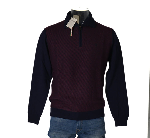 MAGLIONE UOMO RAGAZZO POLO ZIP POLSINI MISTO LANA MARCA SEA BARRIER ART.CORRIB