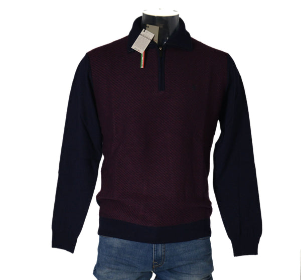 MAGLIONE UOMO RAGAZZO POLO ZIP POLSINI MISTO LANA MARCA SEA BARRIER ART.CORRIB