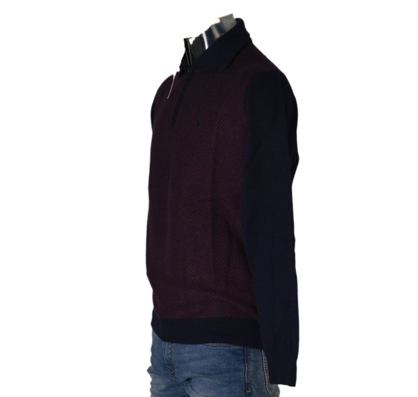 MAGLIONE UOMO RAGAZZO POLO ZIP POLSINI MISTO LANA MARCA SEA BARRIER ART.CORRIB