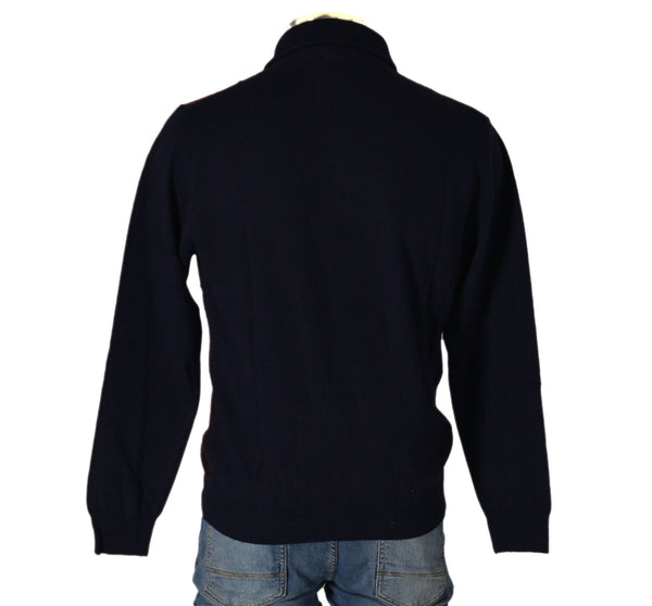 MAGLIONE UOMO RAGAZZO POLO ZIP POLSINI MISTO LANA MARCA SEA BARRIER ART.CORRIB