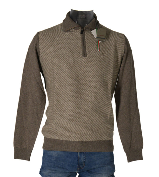 MAGLIONE UOMO RAGAZZO POLO ZIP POLSINI MISTO LANA MARCA SEA BARRIER ART.CORRIB
