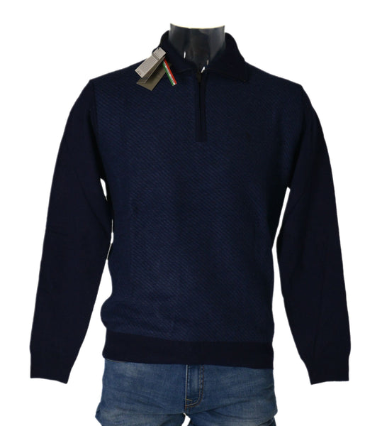 MAGLIONE UOMO RAGAZZO POLO ZIP POLSINI MISTO LANA MARCA SEA BARRIER ART.CORRIB