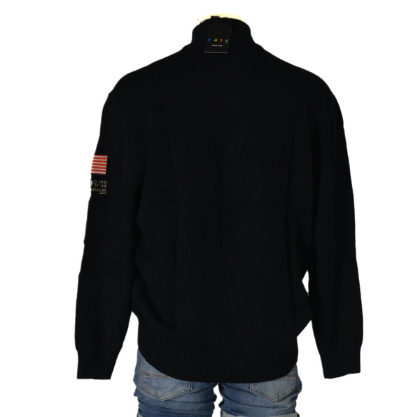 MAGLIONE CALIBRATO OVER UOMO MEZZA ZIP POLSINI BANDIERA MARCA MXFORT ART.E1956