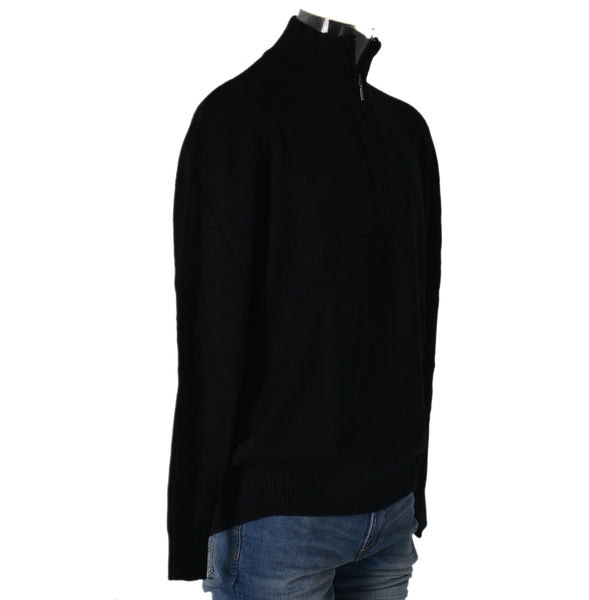 MAGLIONE CALIBRATO OVER UOMO MEZZA ZIP POLSINI BANDIERA MARCA MXFORT ART.E1956
